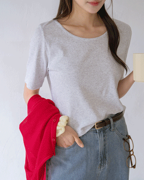Basic Rabber Boat Neck Tee