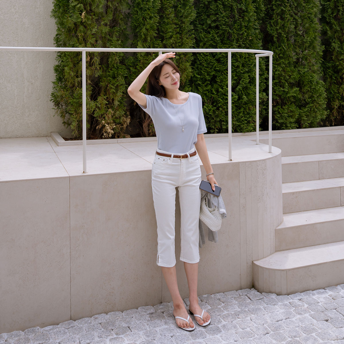 Basic Rabber Boat Neck Tee