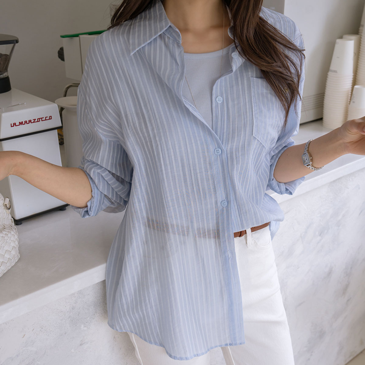 Cool Stripe Seersucker Shirt