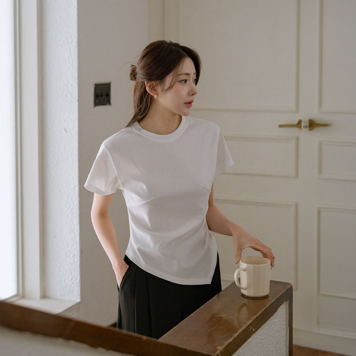 Size 2 Asymmetrical Shirred Top