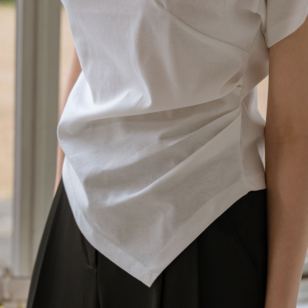 Size 2 Asymmetrical Shirred Top
