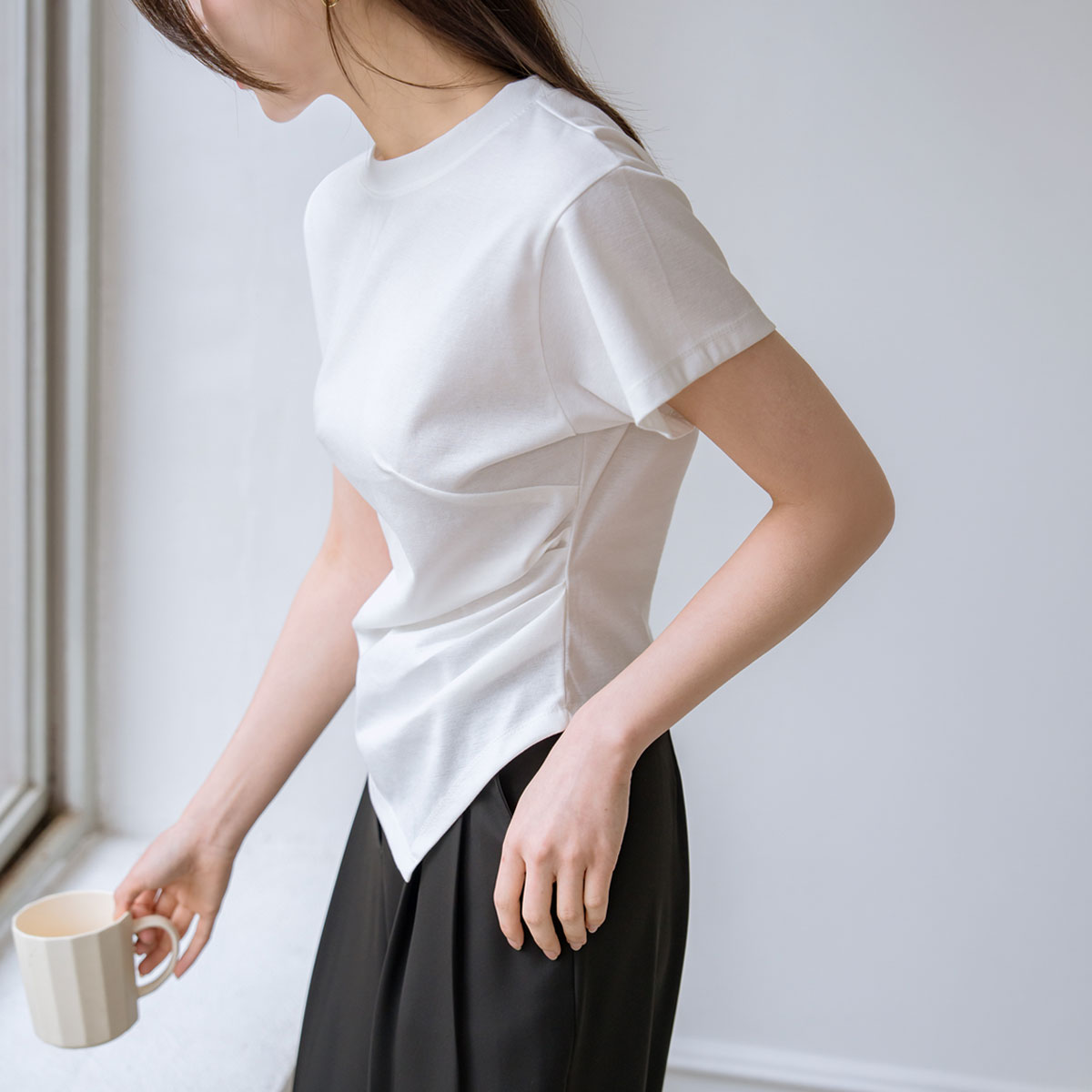 Size 2 Asymmetrical Shirred Top