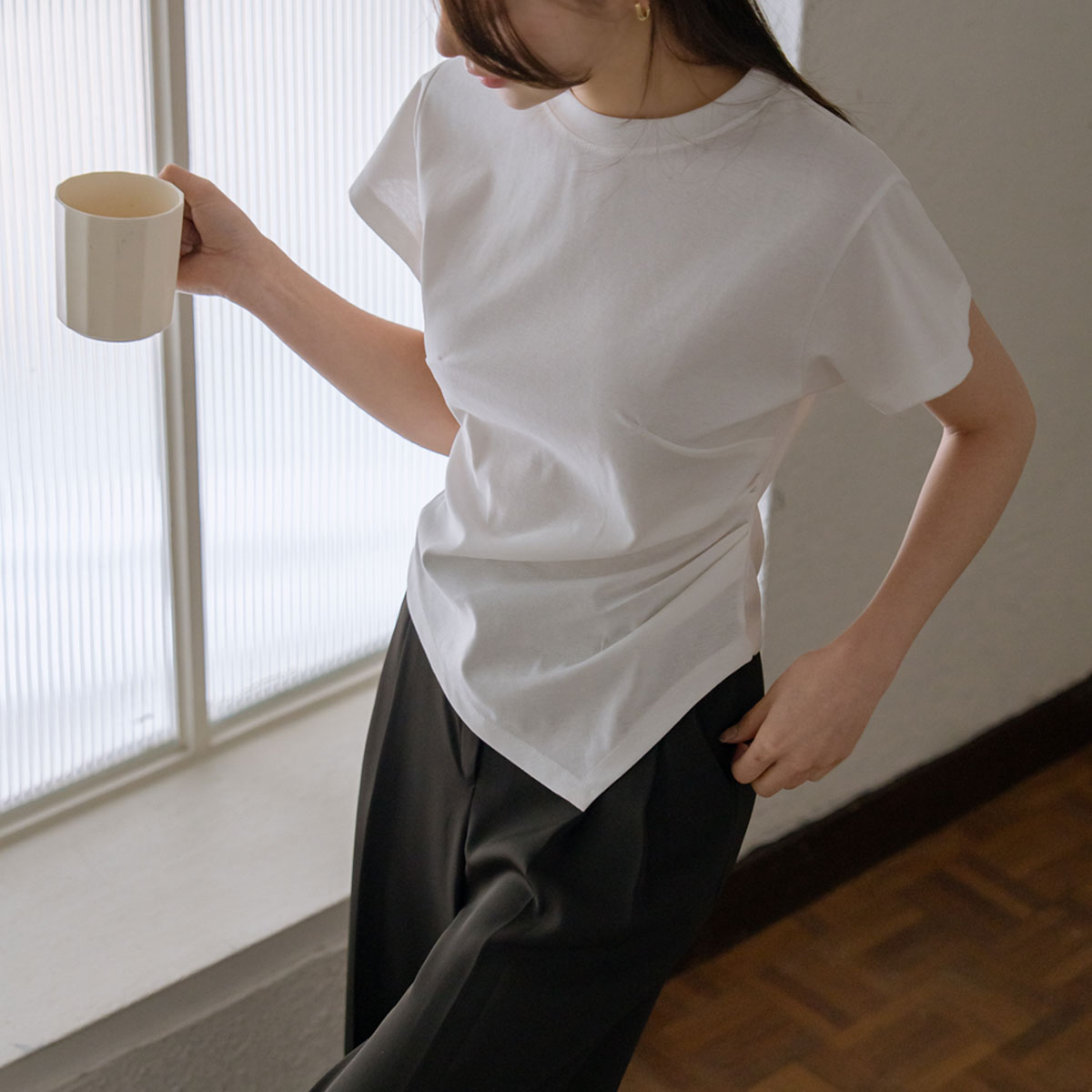 Size 2 Asymmetrical Shirred Top