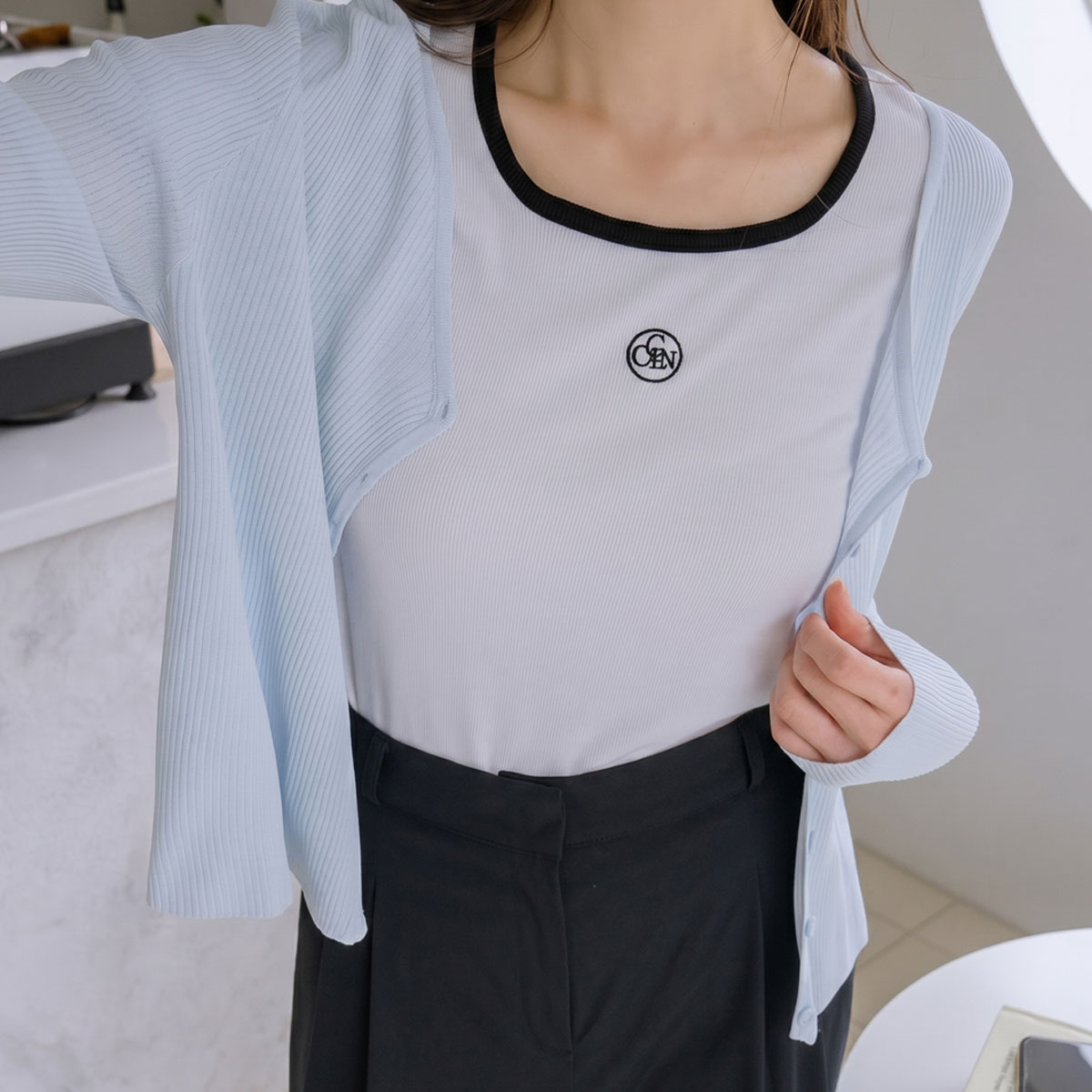 Salanta Viscoscool Ribbed Cardigan