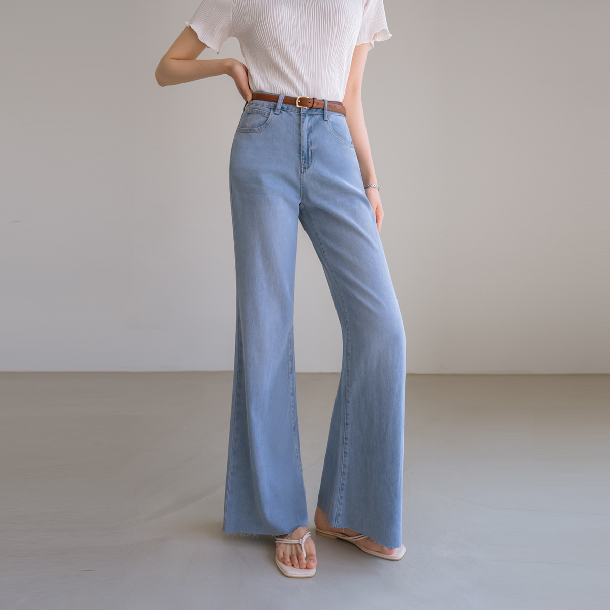 2-Type Natural Cut Wide Bootcut Denim Pants