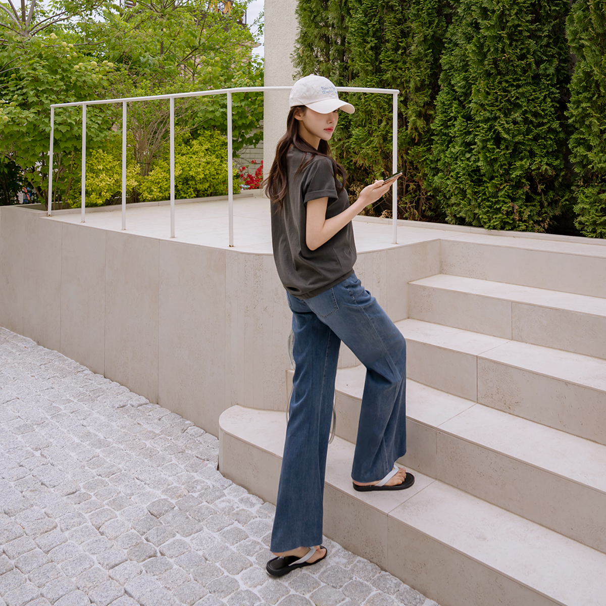 2-Type Natural Cut Wide Bootcut Denim Pants