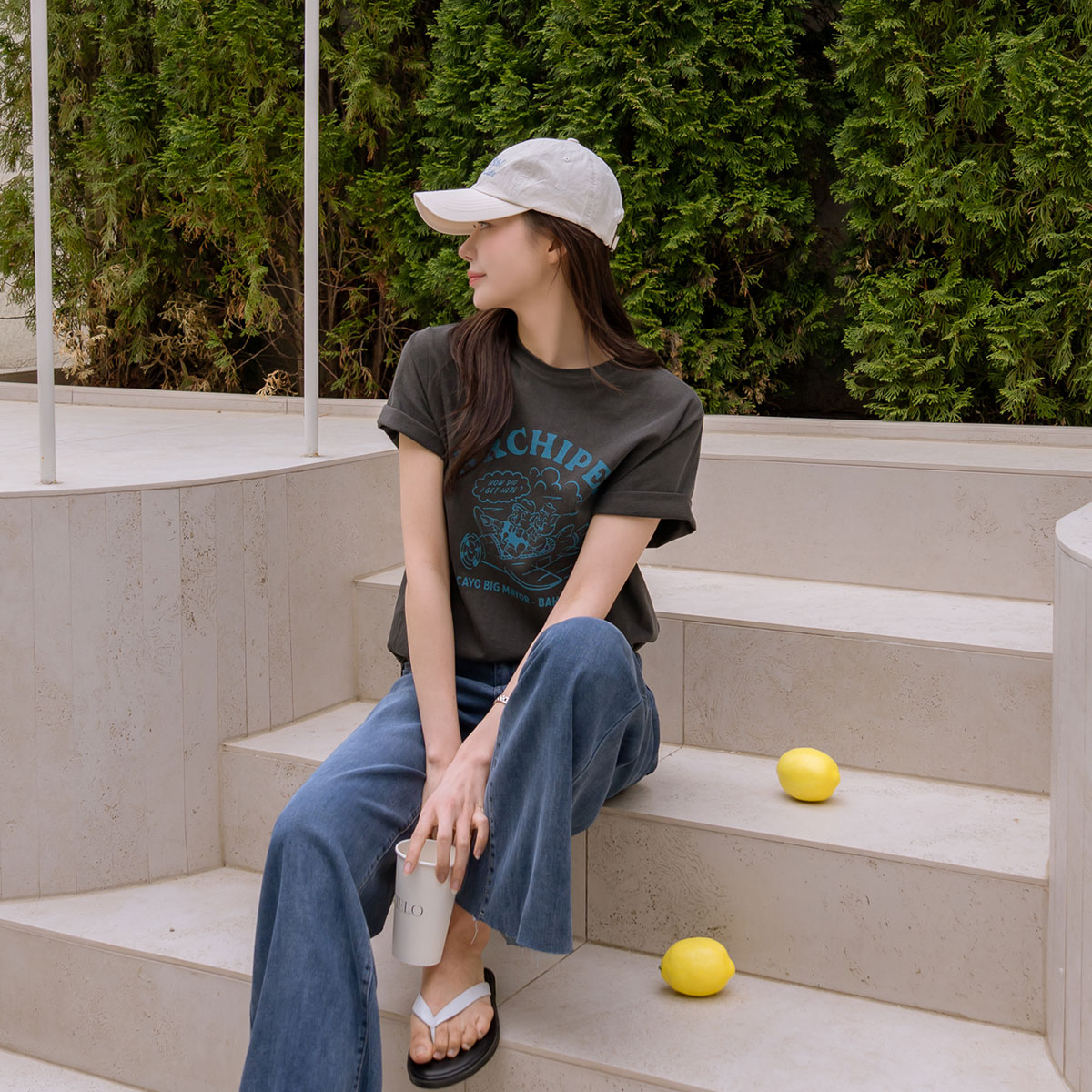 Plain print T-shirt