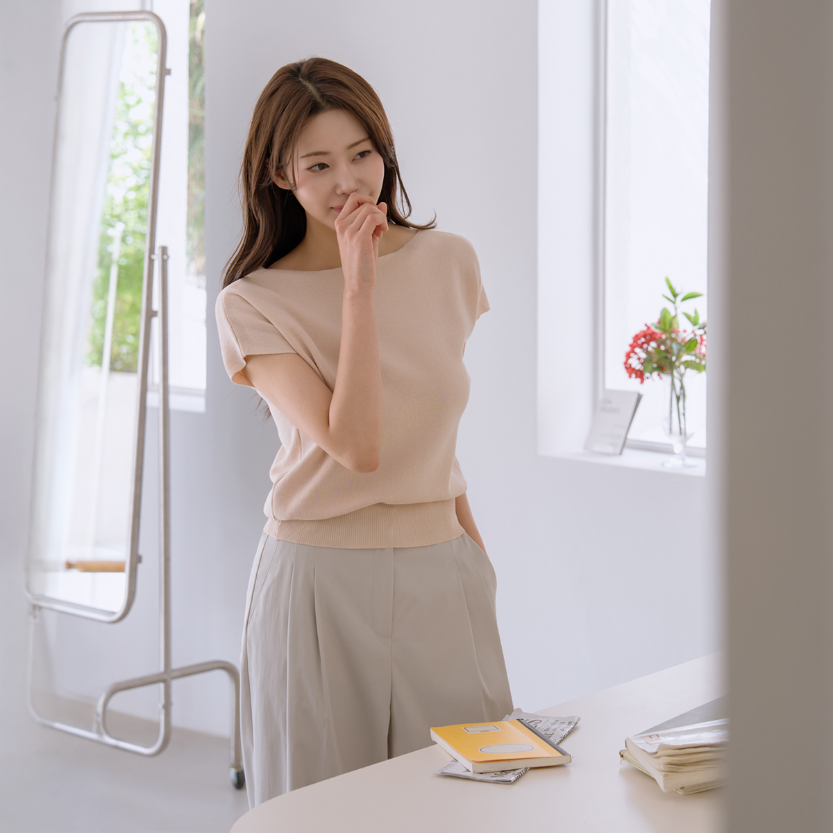 Challang Ice Cool Lip Neck Knit