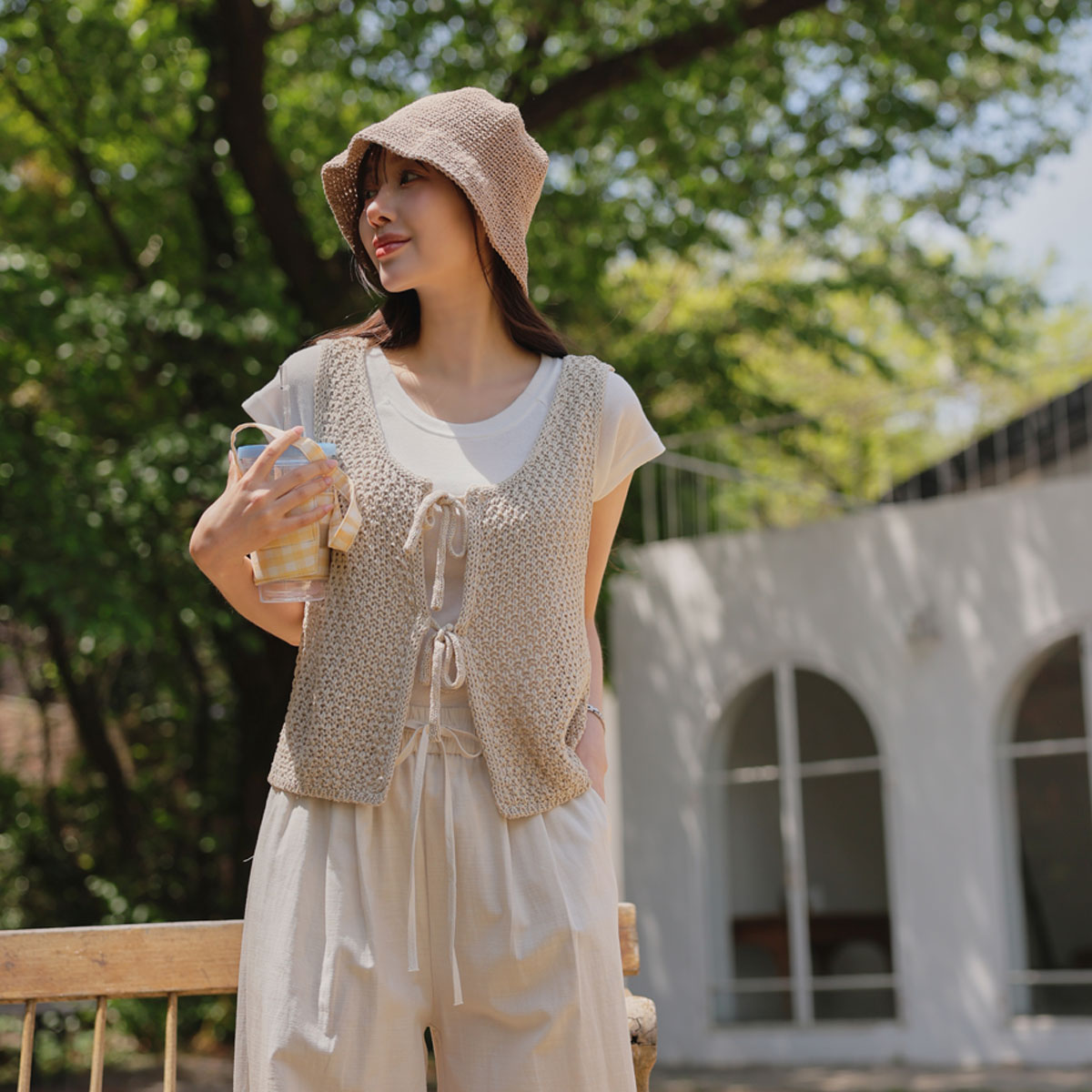 Reversible Ribbon Summer Knit Vest