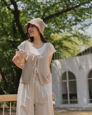 Reversible Ribbon Summer Knit Vest