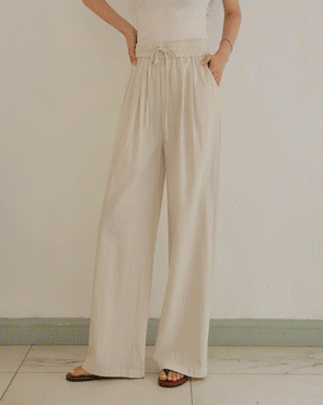 Summer Cool Ice Linen Elastic Waist Pants