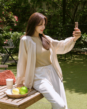 Shine Wrinkle Blouson Jumper