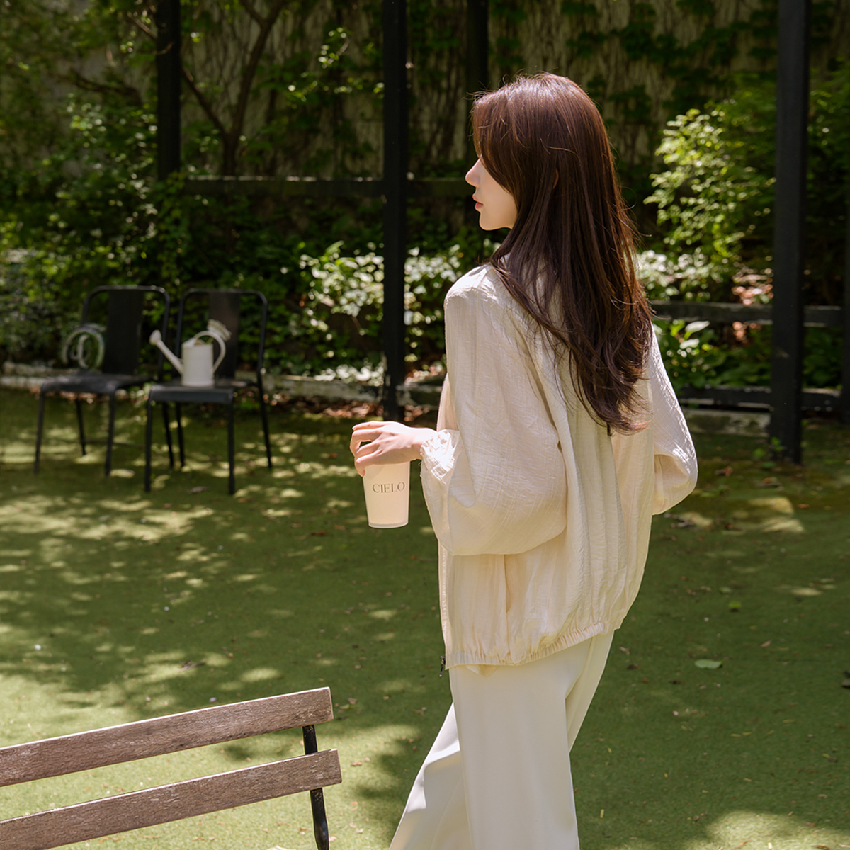 Shine Wrinkle Blouson Jumper