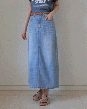 Coolite Viscose Maxi Denim Skirt