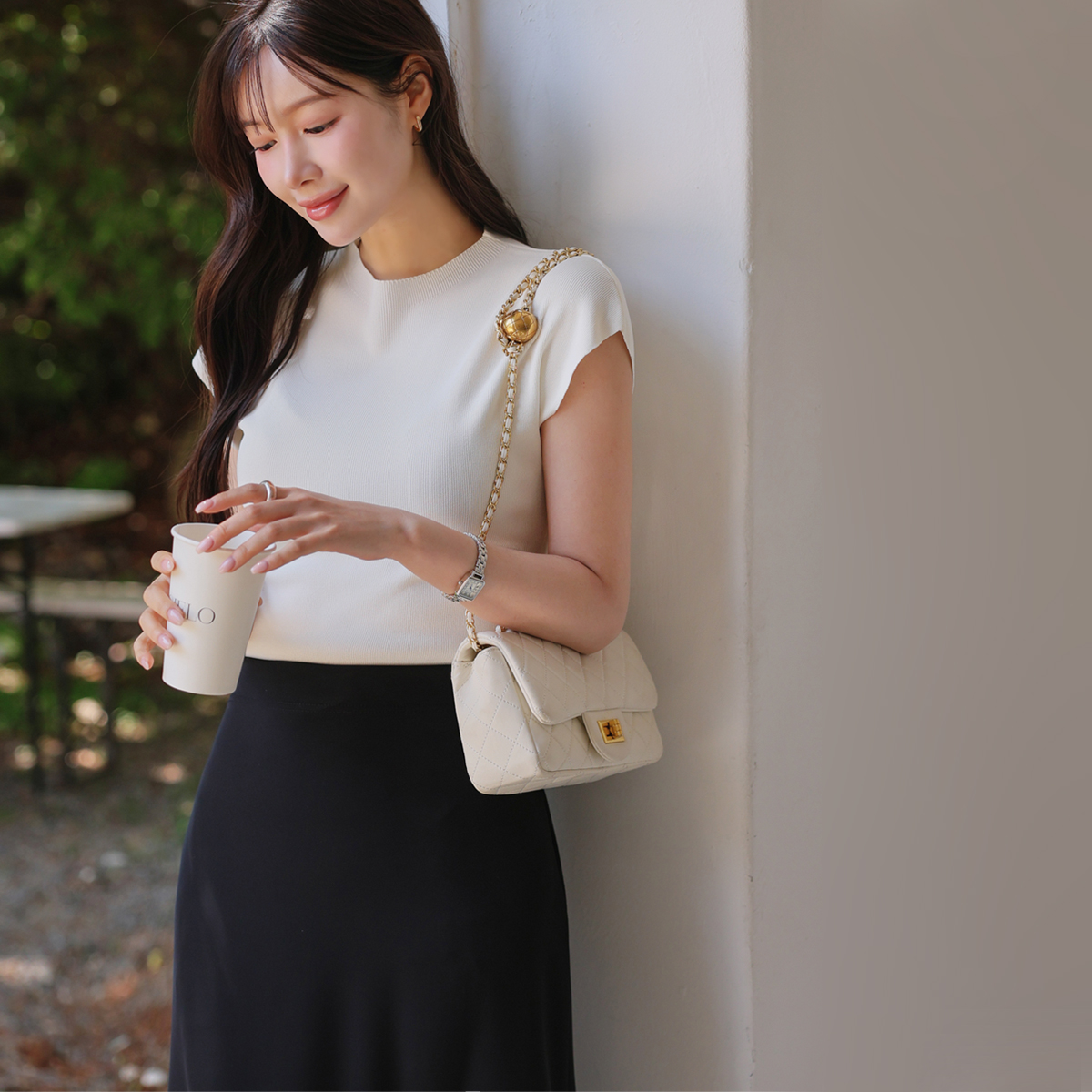 Oops, cool-down mock neck knit