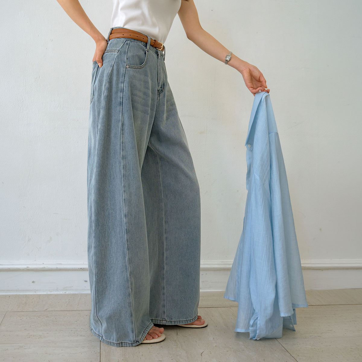 Cooliocell sturdy cut denim pants