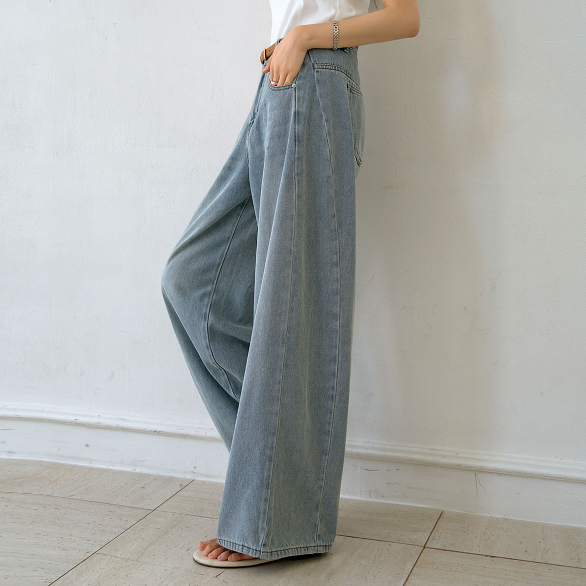Cooliocell sturdy cut denim pants