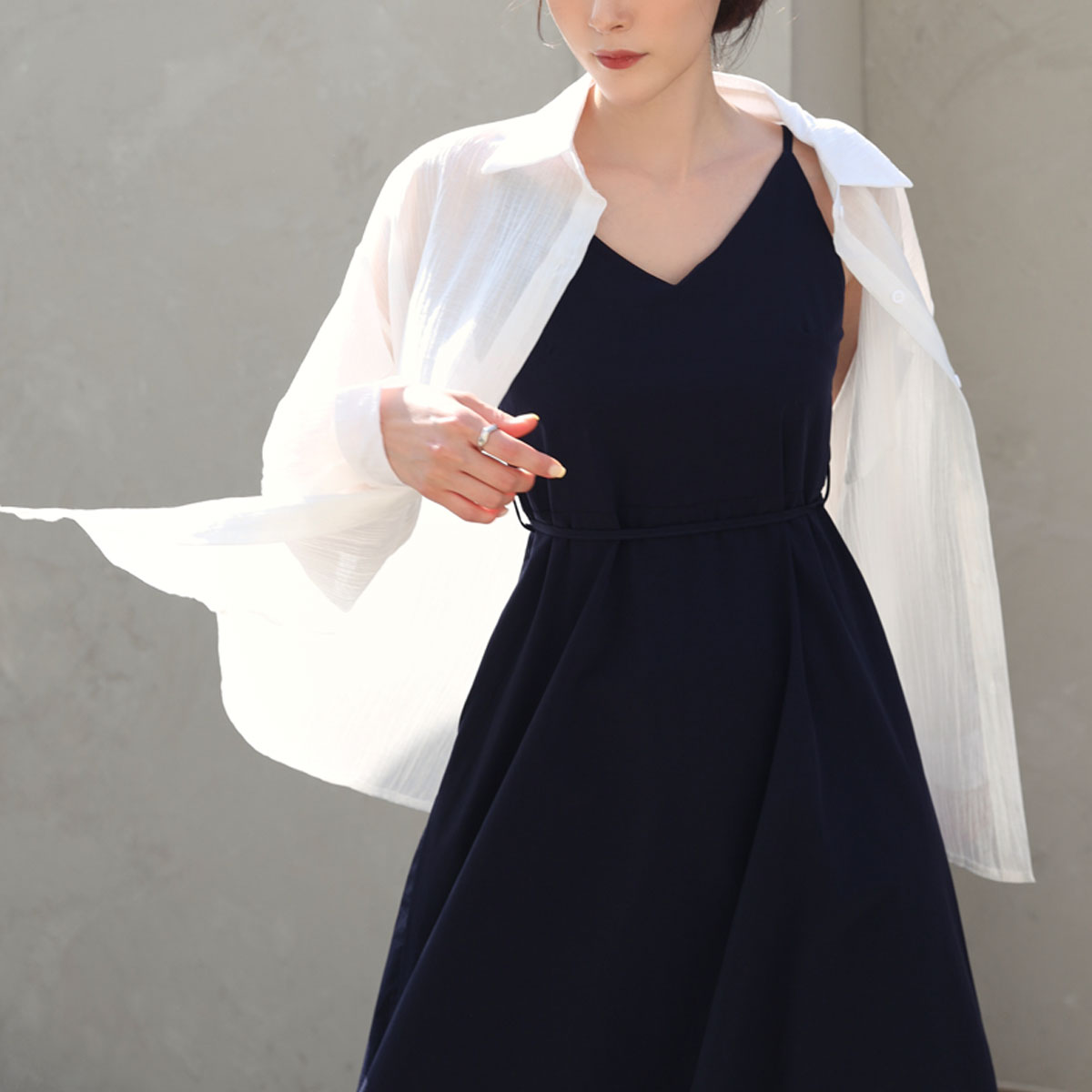 <b>[Special 2-Piece Deal]</b> Cien See-through Look Yoru Shirt