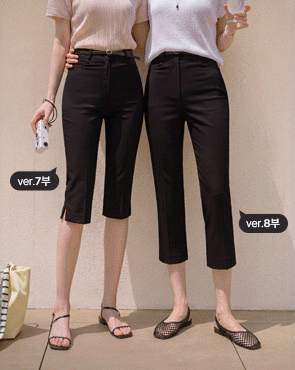 <b>[Extra Length/Stretch Spandex/Capri Pants][Made]</b> Summer Spandex Capri Slit Pants