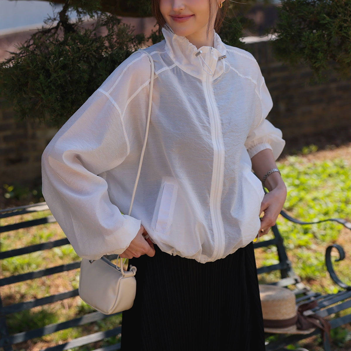 light feather see-through windbreaker jacket