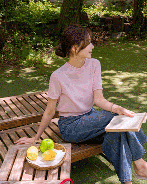 Cooling Linen Whole Garment Short Sleeve Knit