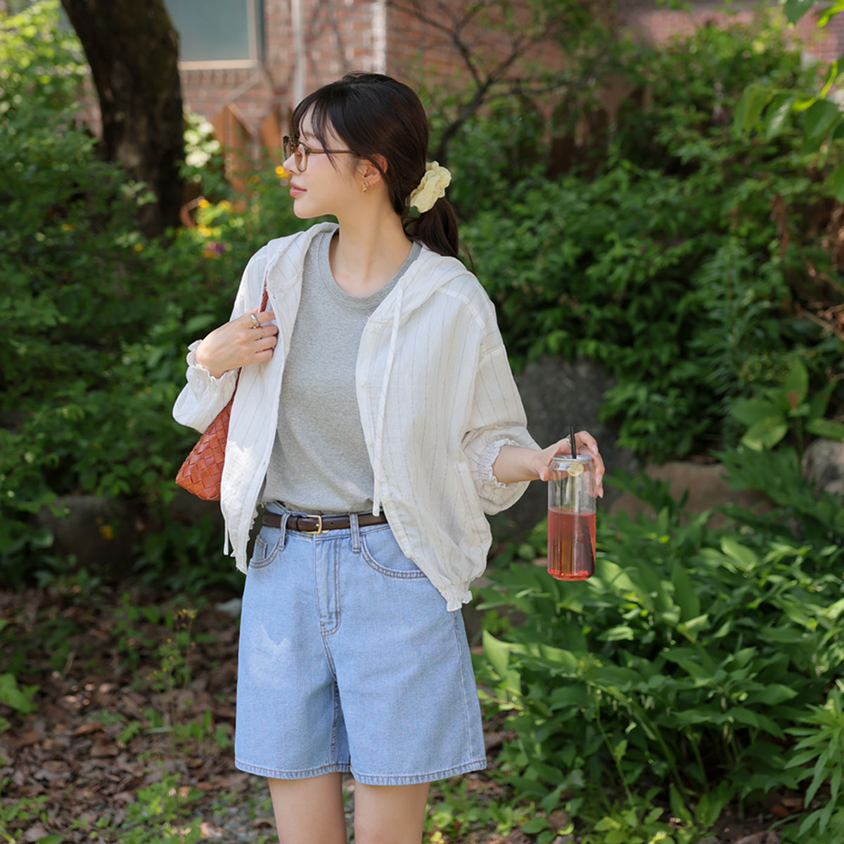 See-through linen stripe shirts