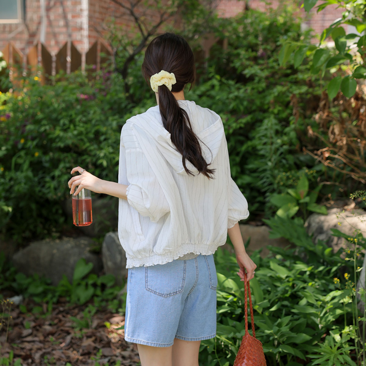 See-through linen stripe shirts
