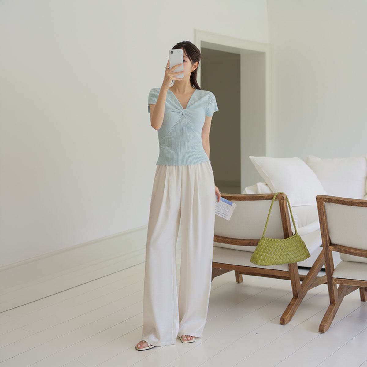 Ice banding silky pants