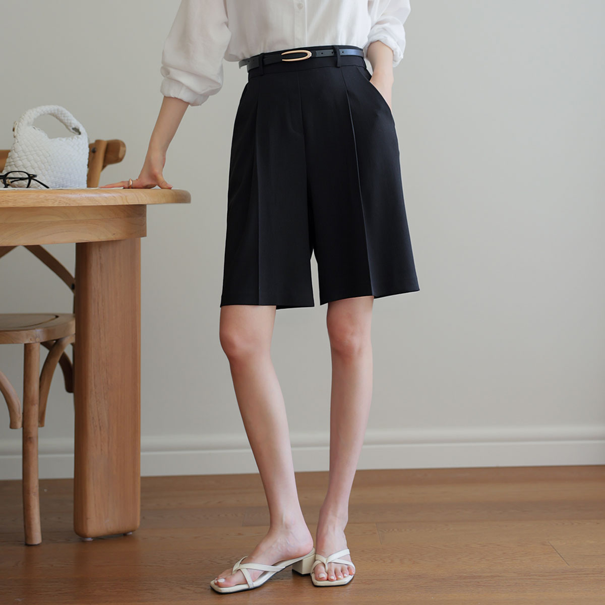 Flowy Cooling Pintuck Slacks Shorts