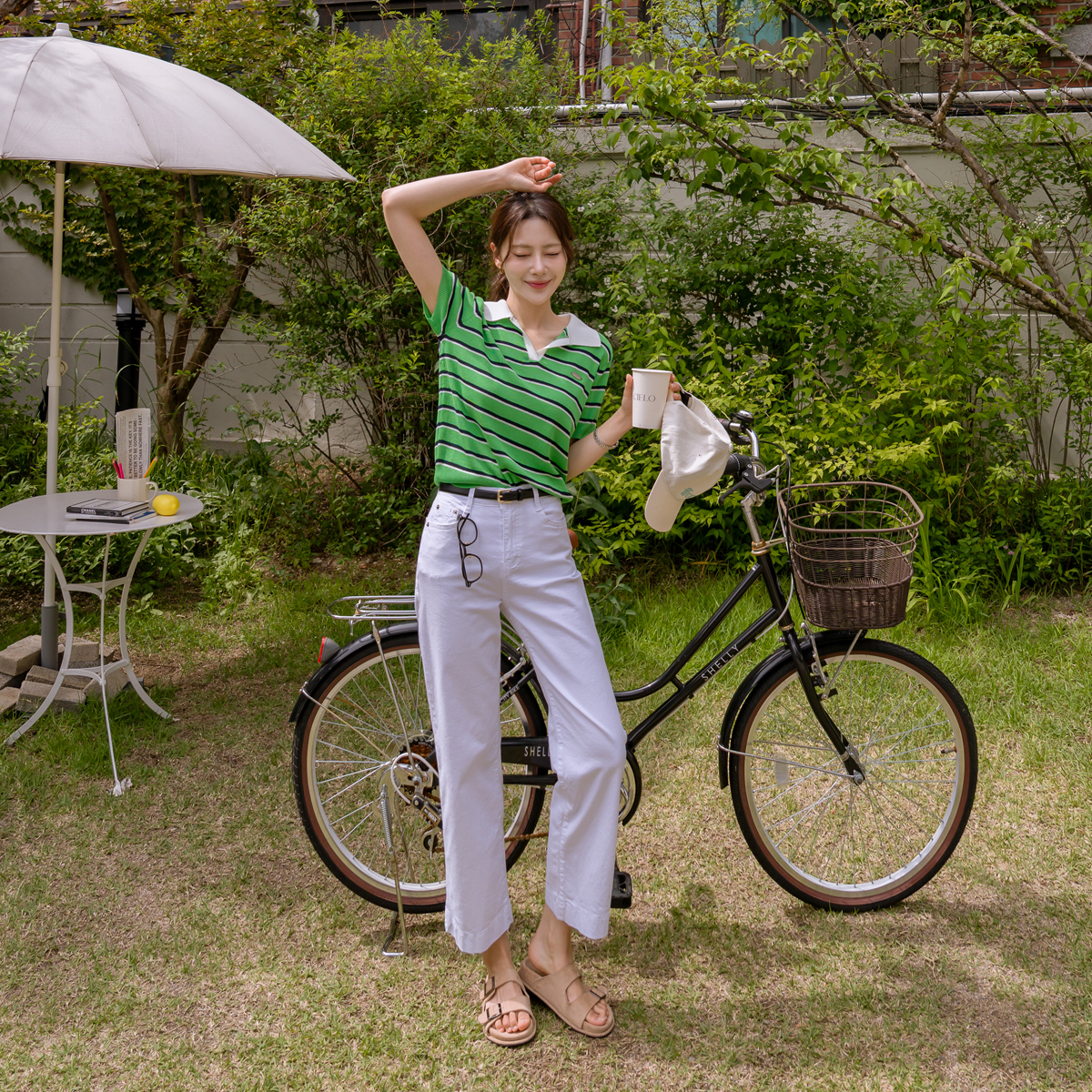 Hidden stretch cropped cotton pants