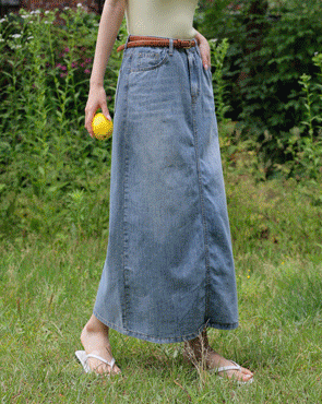 Coolite Viscose Maxi Denim Skirt