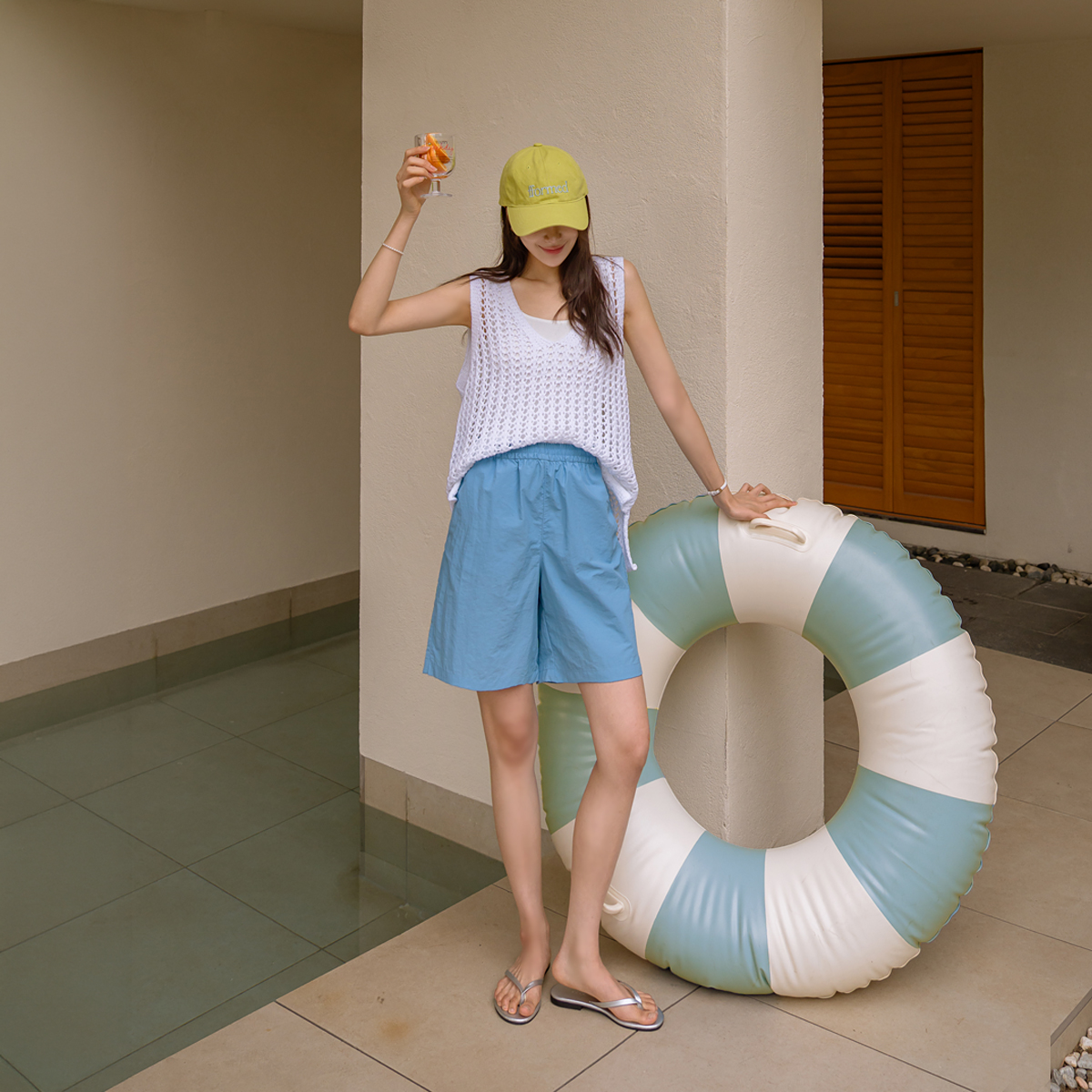 2-Type Summer Swim Waterproof Elastic Waist Shorts