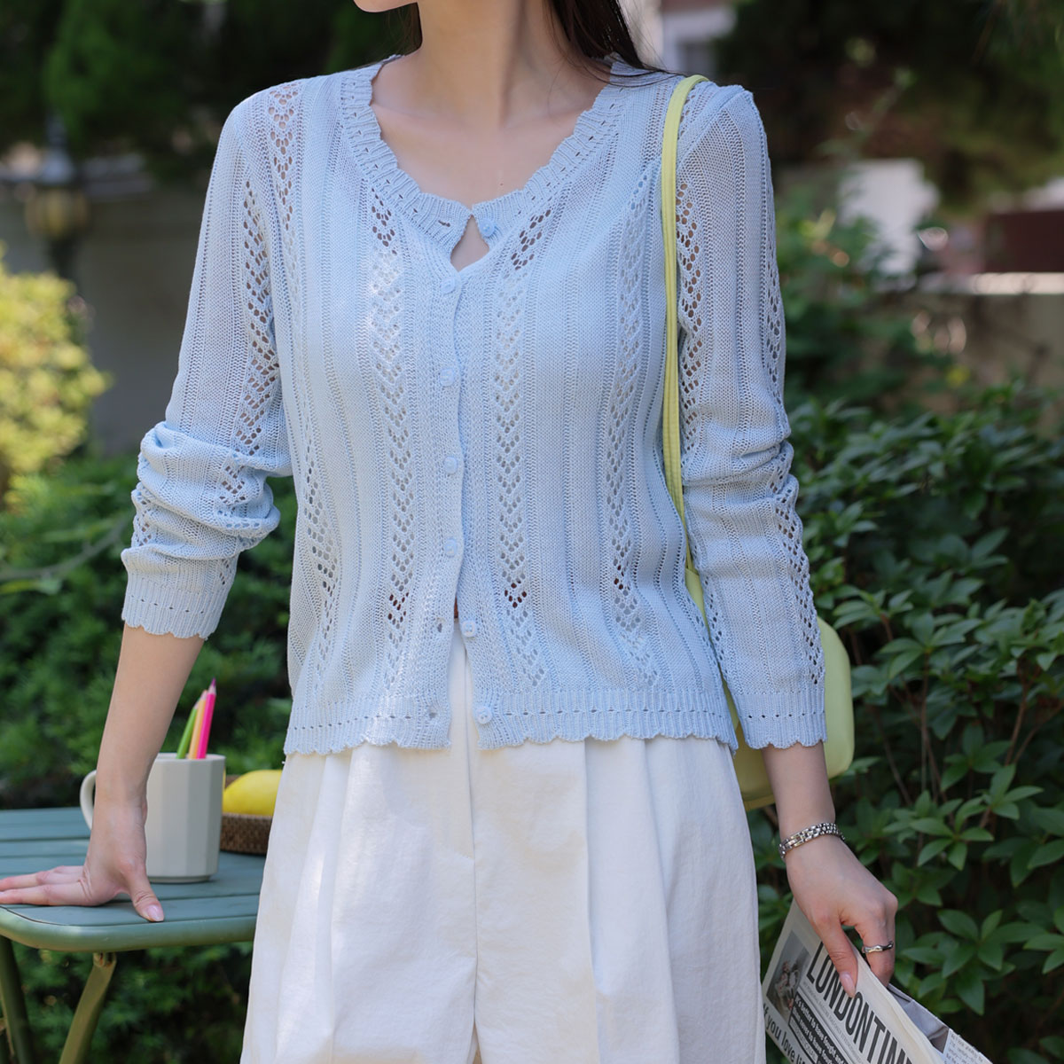 Wavy Sci-fi knit cardigan