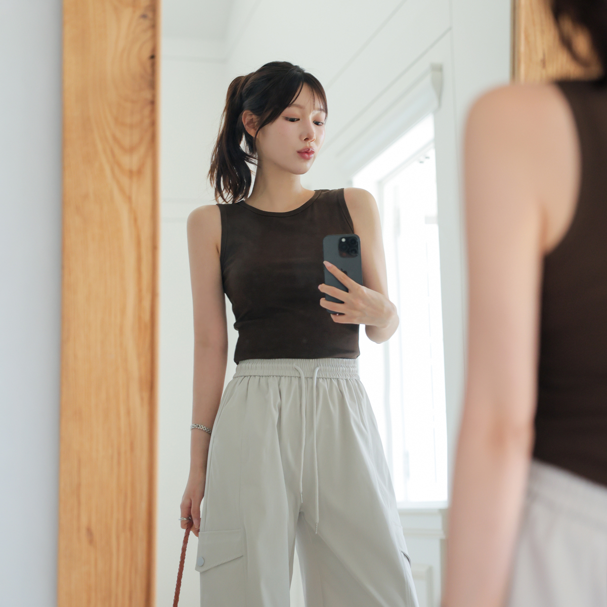 Sticky Cover Stretch Line Sleeveless Top