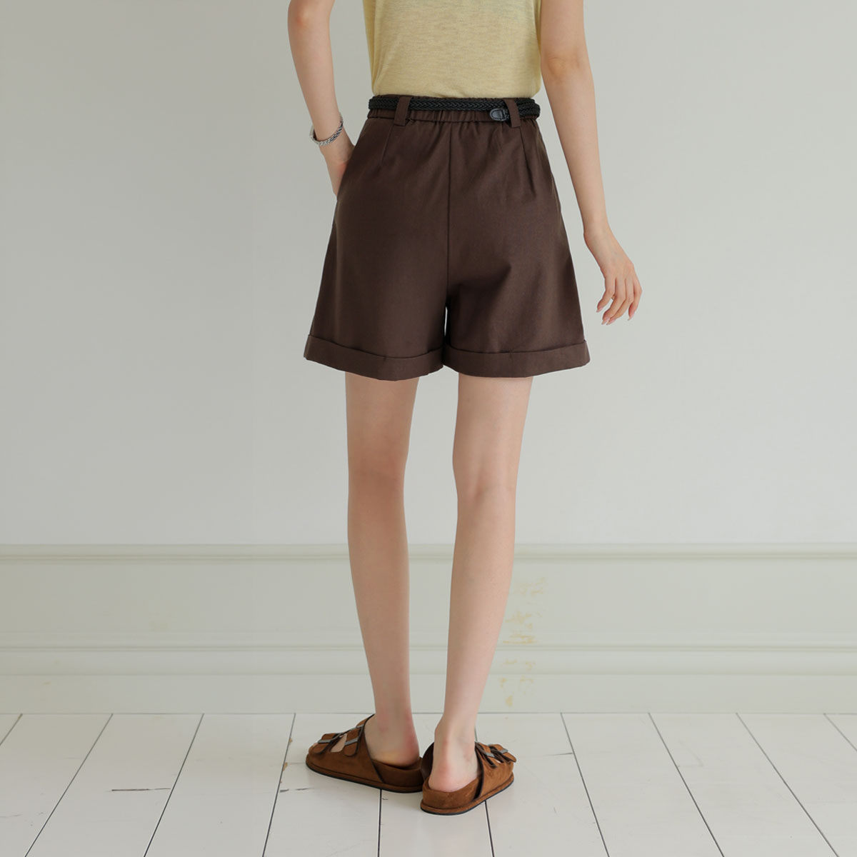 Belt set, viscose linen shorts