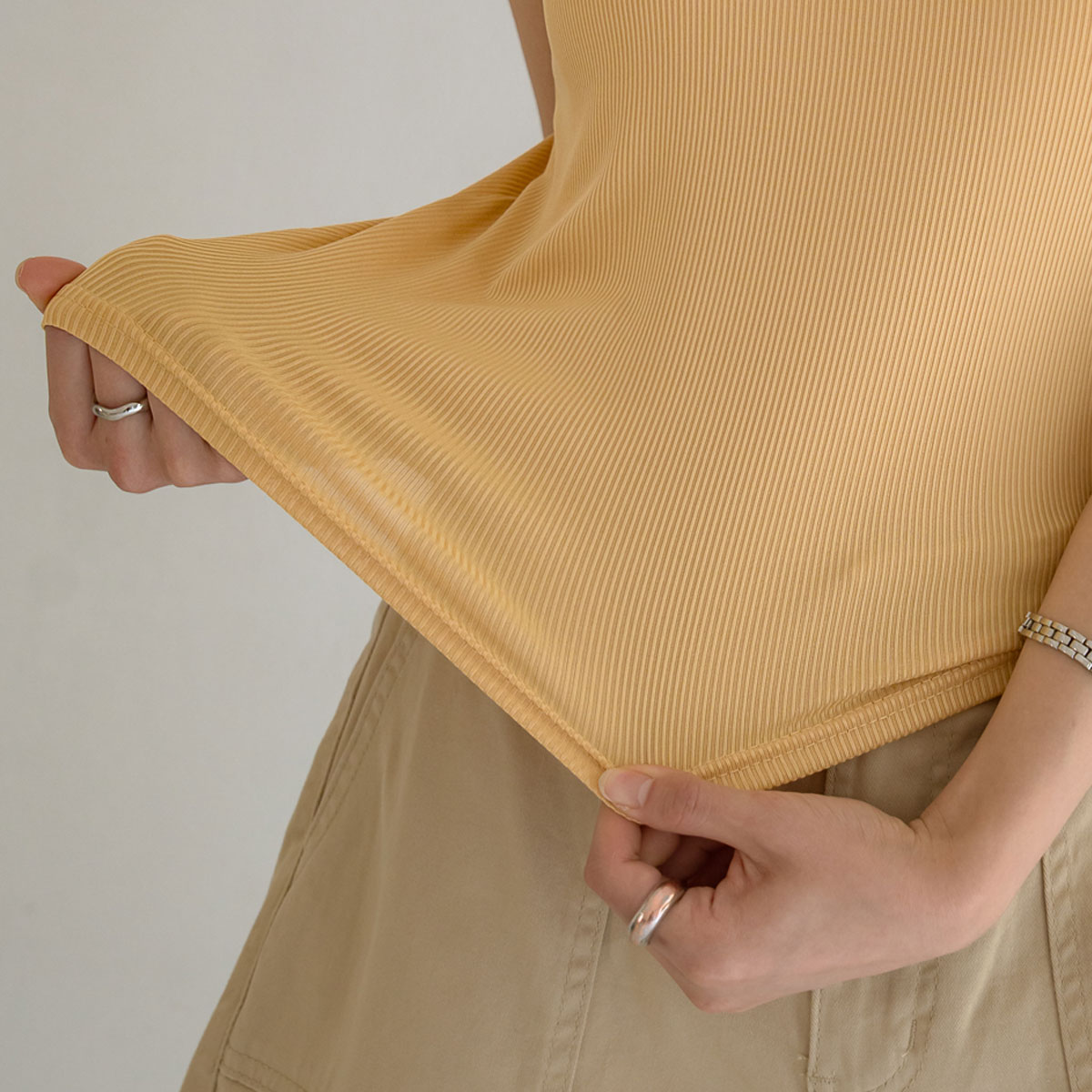 Easy Fit Square Ribbed Sleeveless