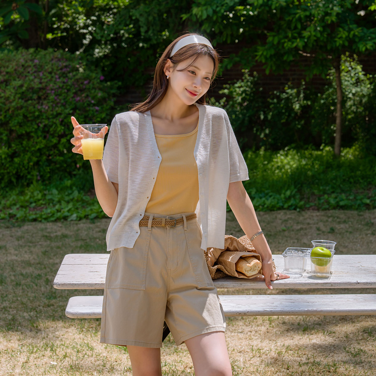 Skin-textured see-through short-sleeve knit
