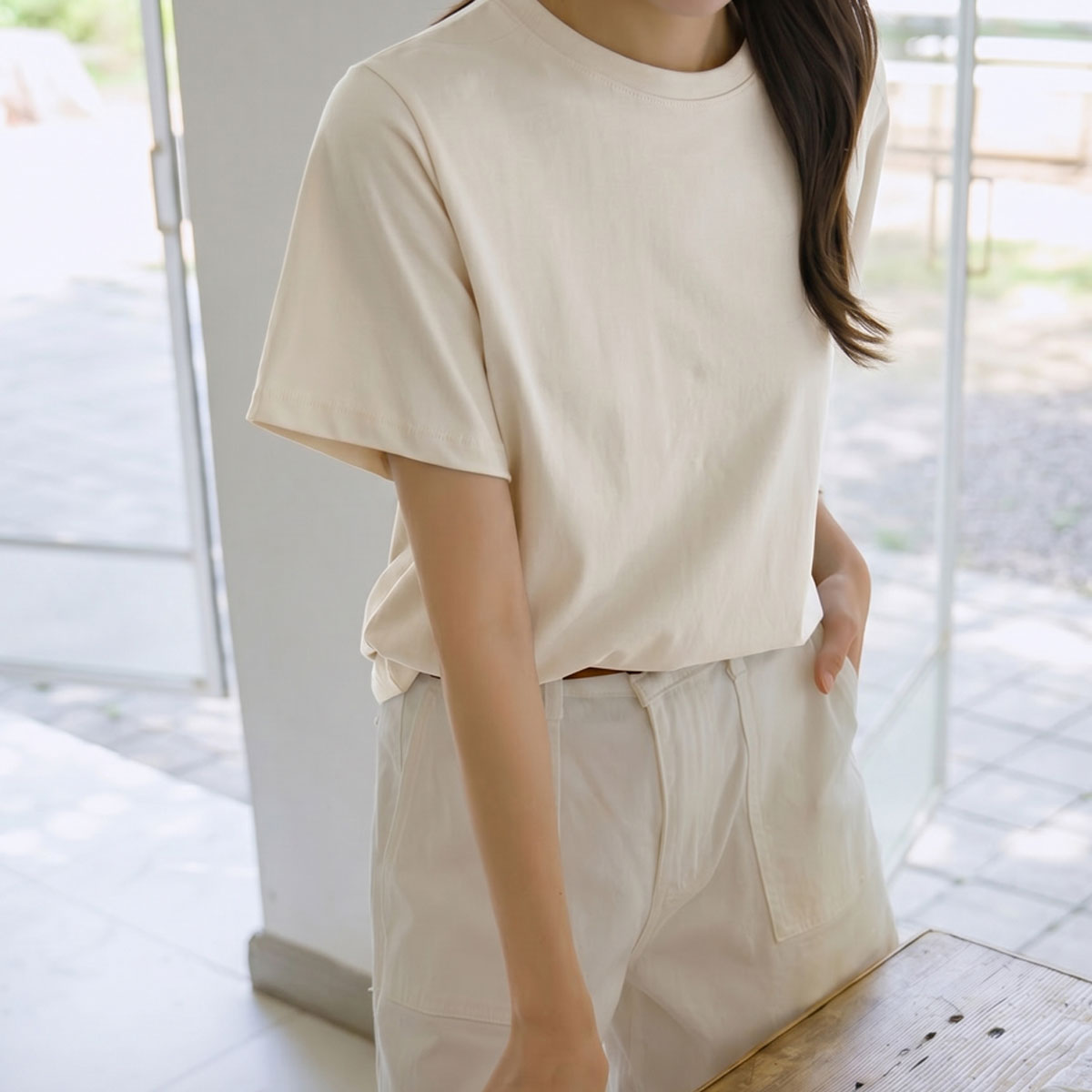 Flowy bio-washed short t-shirts