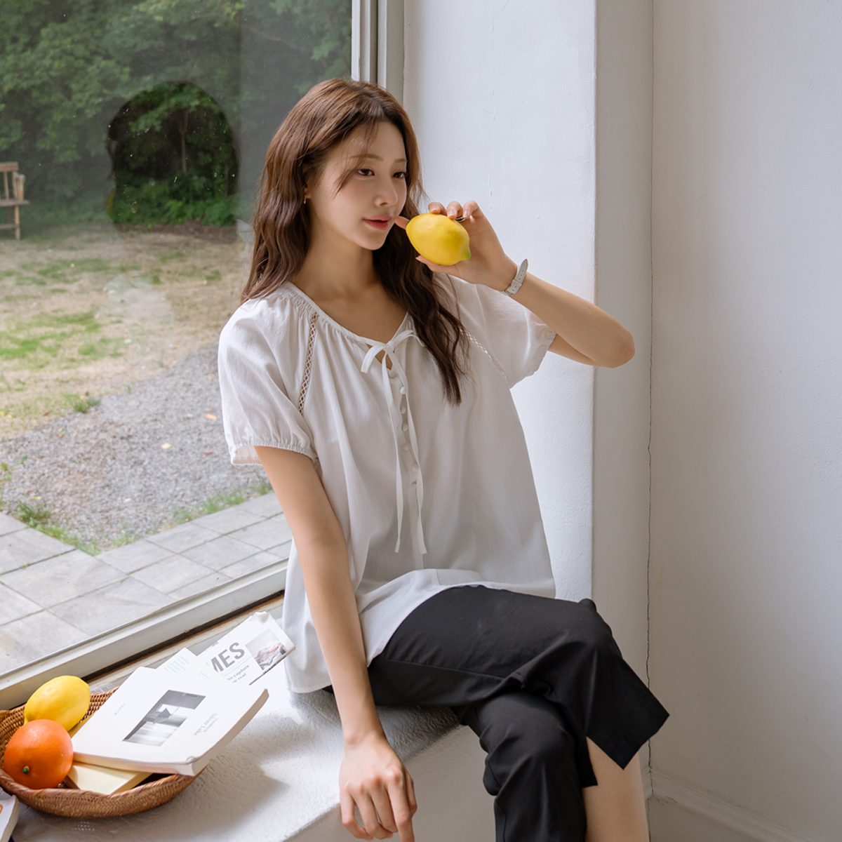 <b>[Opening Special]</b> <b>[Made]</b> Pure Lace Smoke Blouse