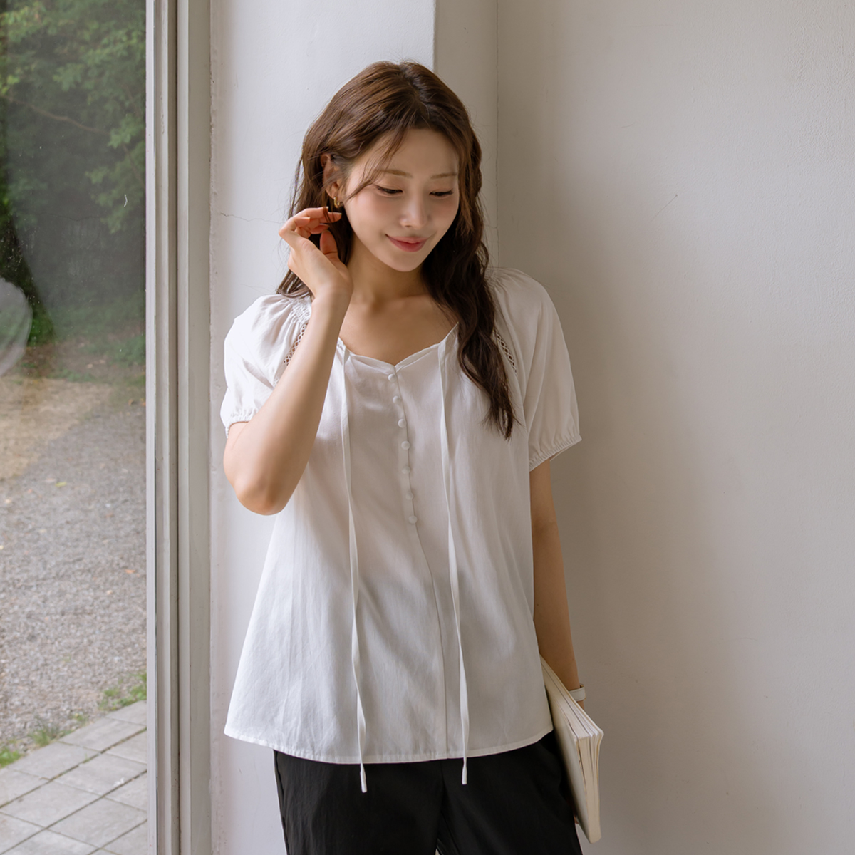 <b>[Opening Special]</b> <b>[Made]</b> Pure Lace Smoke Blouse