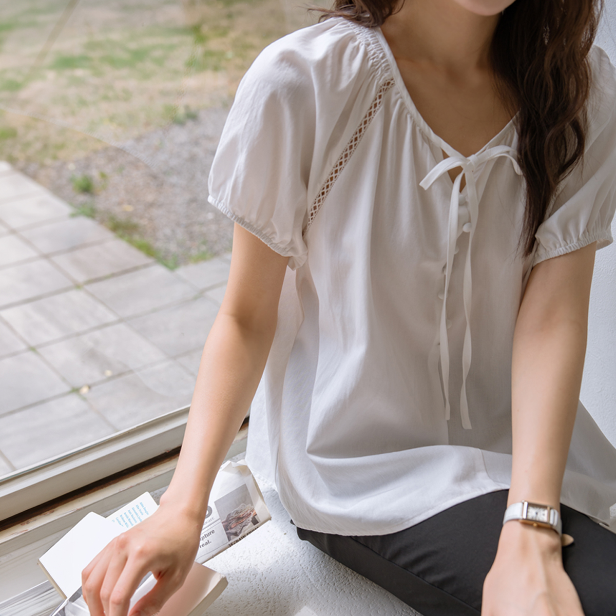 <b>[Opening Special]</b> <b>[Made]</b> Pure Lace Smoke Blouse