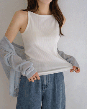 Sticky Tension Halter Neck Ribbed Sleeveless