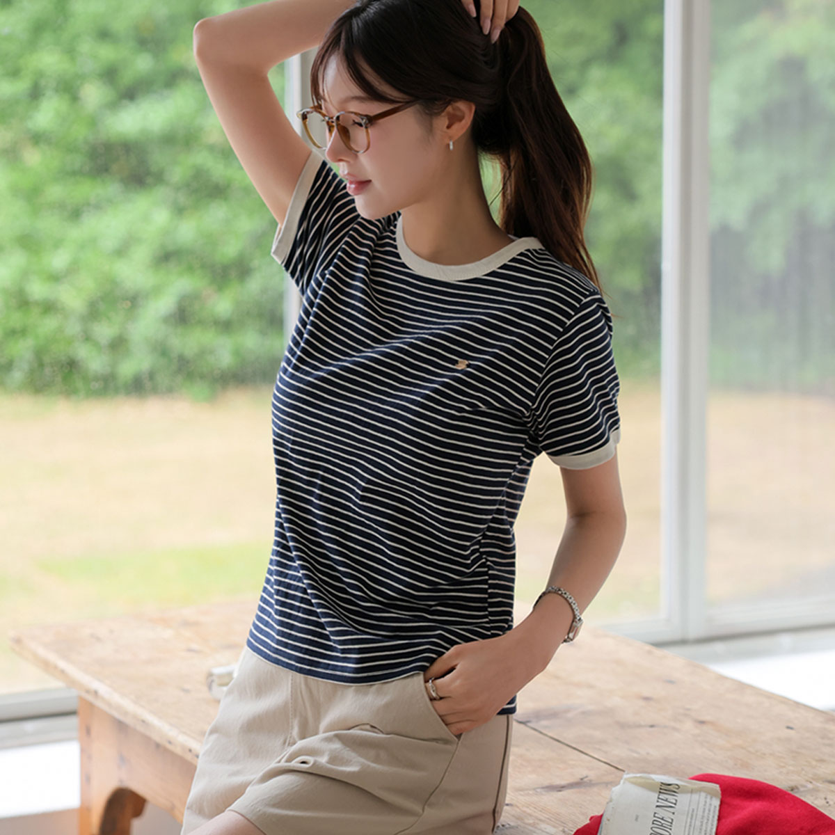 City Pendant Striped Tee