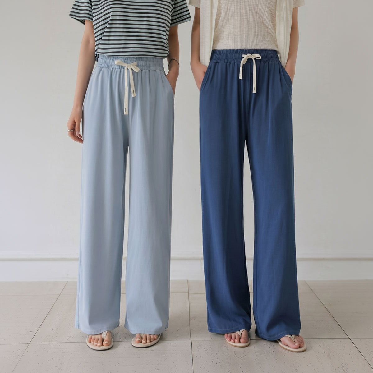Soft, flowing elastic waist pants
