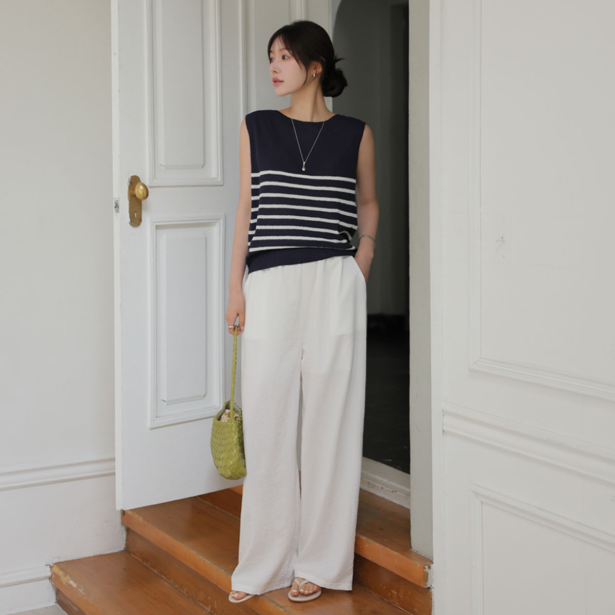 Marine striped sleeveless knit