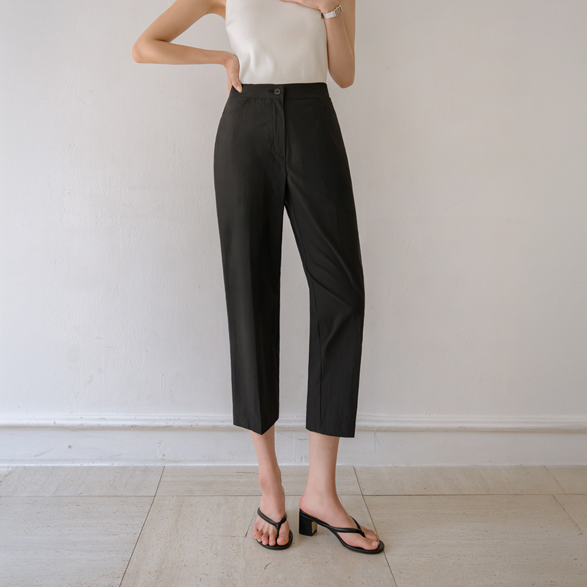 <b>[Opening Special]</b> <b>[Made]</b> Light Capri Crop Slacks