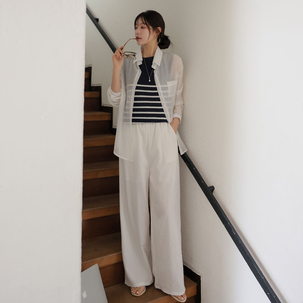 <b>[Limited Time Sale]</b> [2 Length No Alterations] 2 Types Light Cool Cooling Elastic Waist Pants