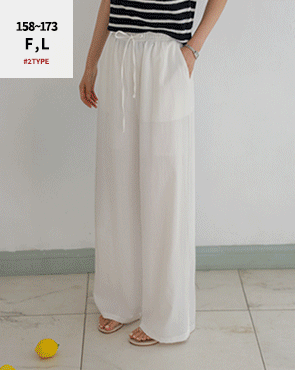 <b>[Limited Time Sale]</b> [2 Length No Alterations] 2 Types Light Cool Cooling Elastic Waist Pants