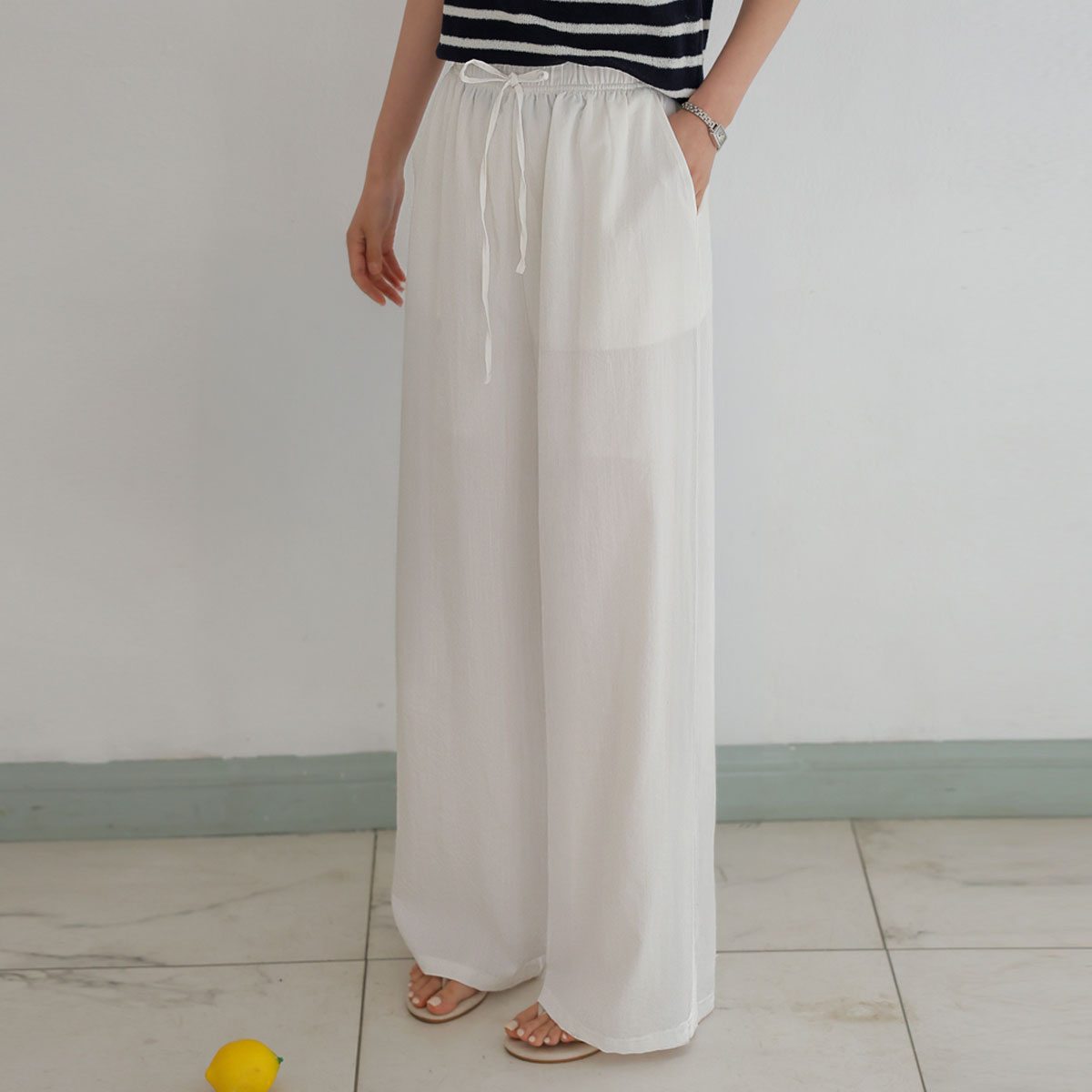 <b>[Limited Time Sale]</b> [2 Length No Alterations] 2 Types Light Cool Cooling Elastic Waist Pants