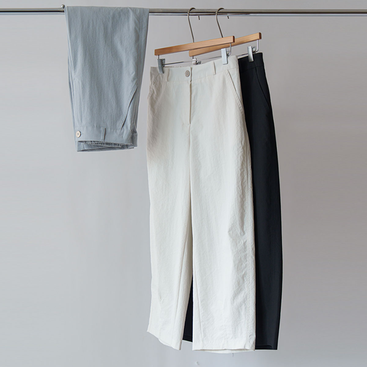 Pintuck Cooling Light Cotton Baggy Pants